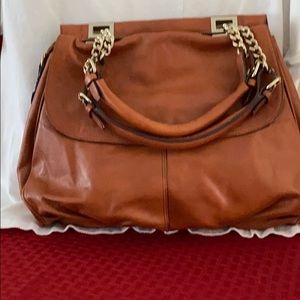 Tan leather Tre Vero shoulder bag